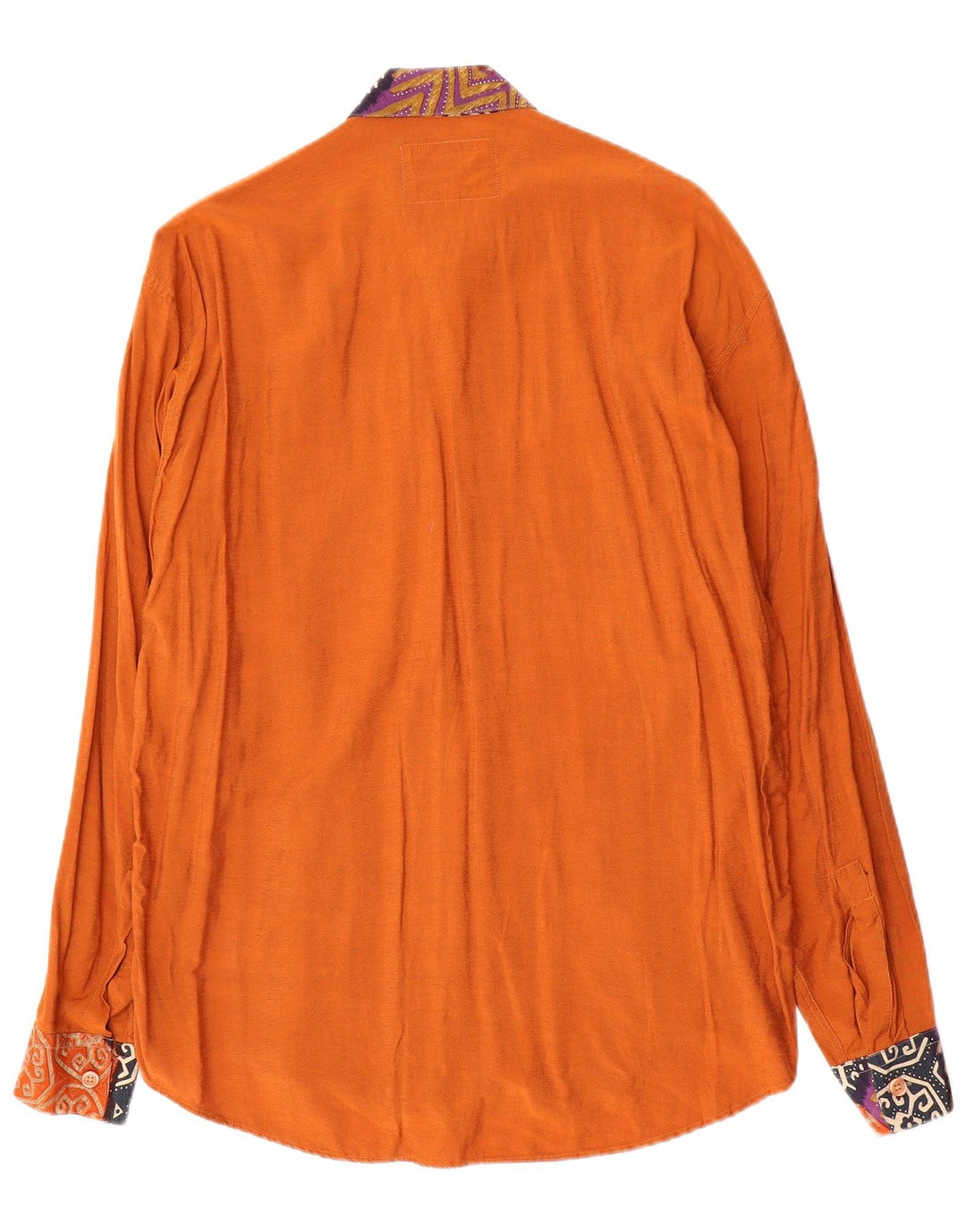 Vintage Herrenhemd Mittelorange geometrische Viskose
