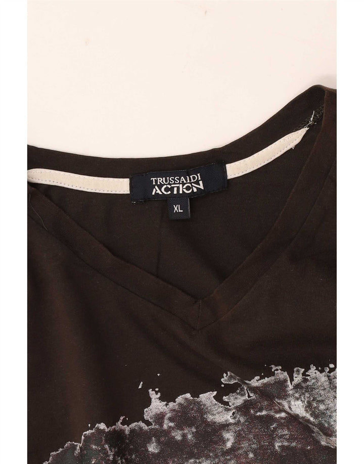 Trussardi Herren Grafik T-Shirt Top XL Braun
