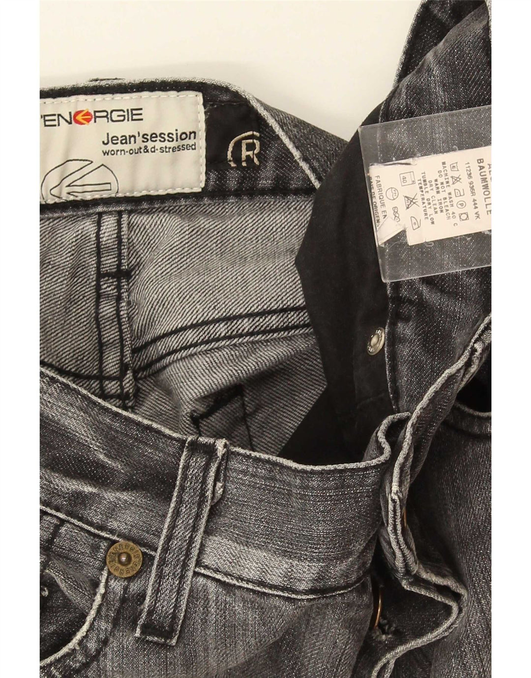 Energie Herren Morris Straight Jeans W30 L30 Graue Baumwolle