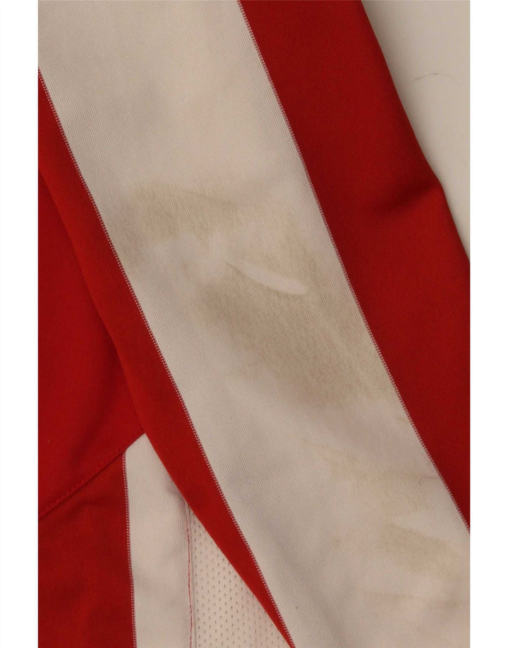 Nike Herren Top Langarm UK 42/44 Großes rot gestreiftes Polyester