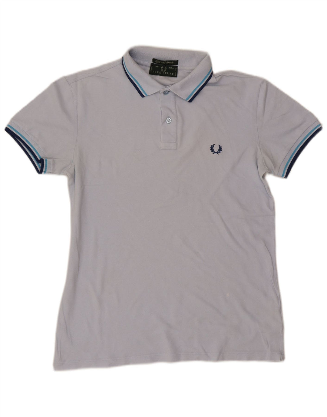 Fred Perry Herren-Poloshirt aus mittelblauer, gestreifter Baumwolle
