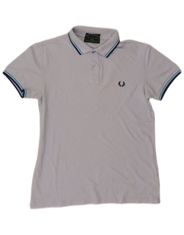 Fred Perry Herren-Poloshirt aus mittelblauer, gestreifter Baumwolle