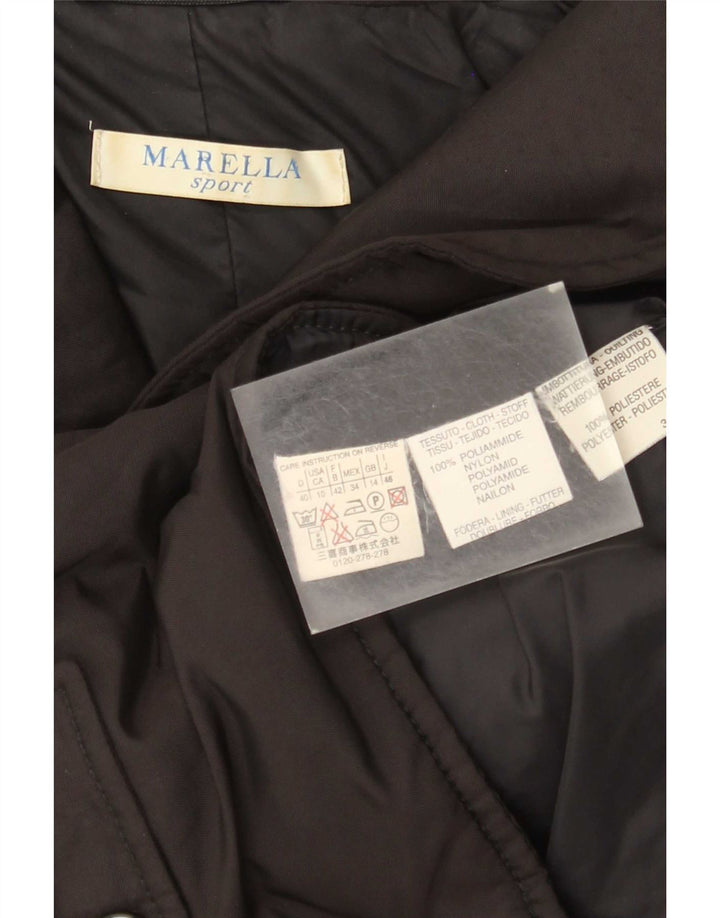 Marella Damen gepolsterte 2-Knopf-Blazerjacke, UK 14, großes schwarzes Polyamid