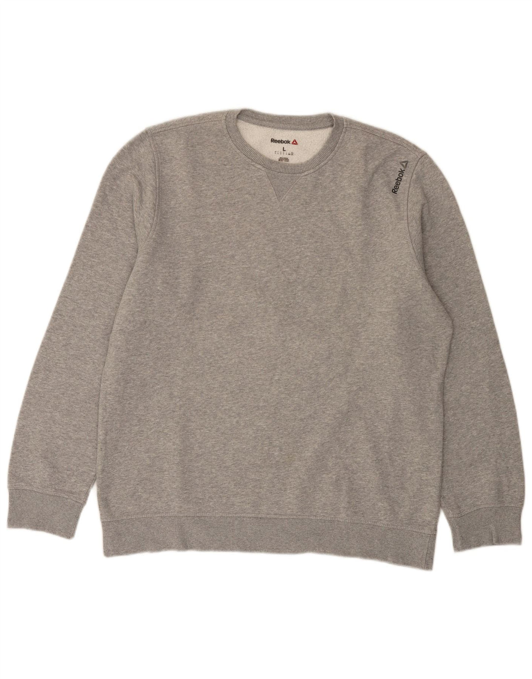 Reebok Herren-Sweatshirt-Pullover, große grau gefleckte Baumwolle