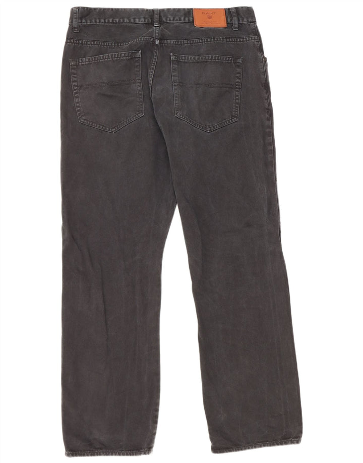 Gant Herren Straight Jeans W34 L30 Schwarze Baumwolle