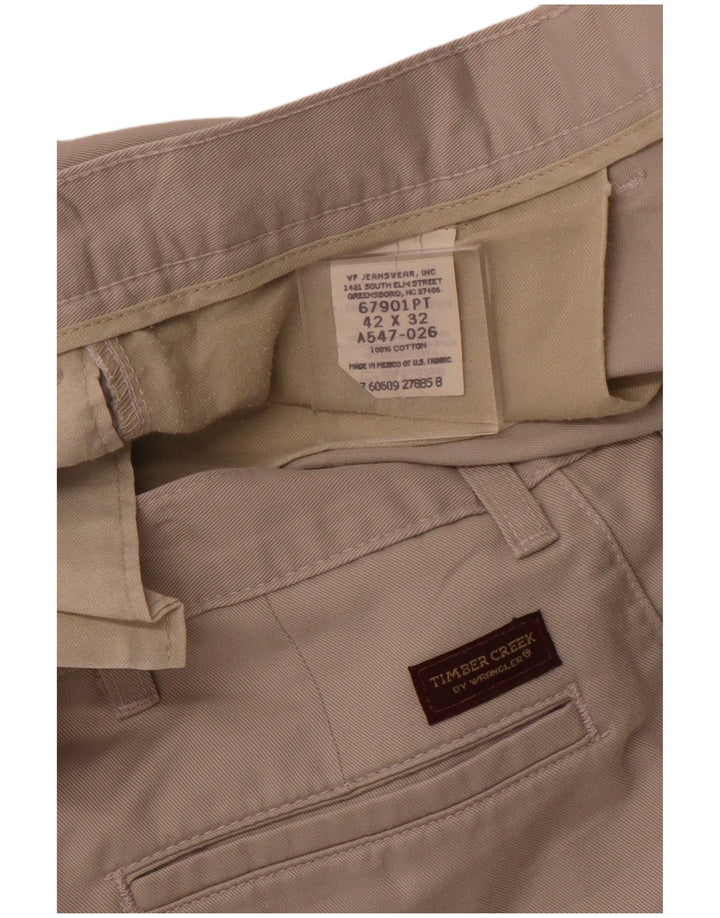 WRANGLER Herren Timber Creek Pegged Chino Hose W42 L32 Beige Baumwolle