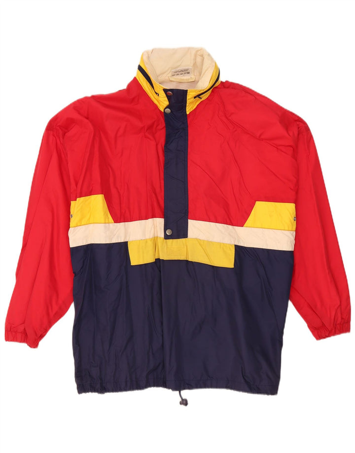 Vintage Herren Pullover Windjacke EU 48/50 Mittelroter Farbblock