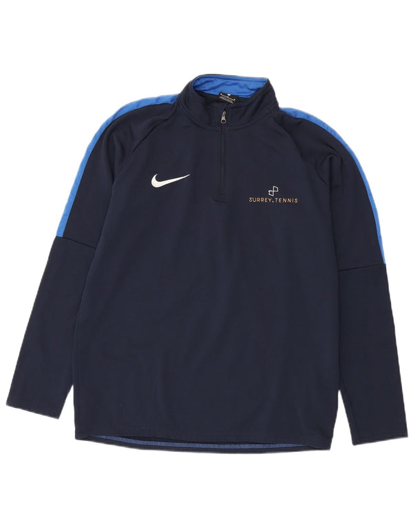 Nike Herren Dri Fit Graphic Pullover-Trainingsanzug-Oberteil, mittelgroß, Marineblau