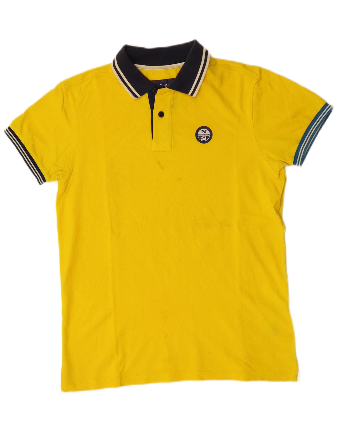 North Sails Herren-Poloshirt aus mittelgelber Colourblock-Baumwolle