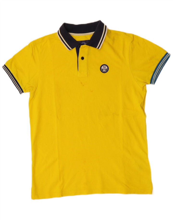 North Sails Herren-Poloshirt aus mittelgelber Colourblock-Baumwolle