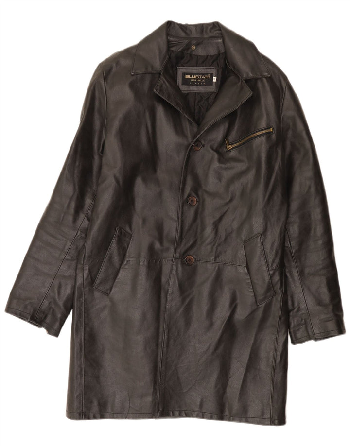 Blustaff Herren Ledermantel UK 38 Mittelschwarzes Leder