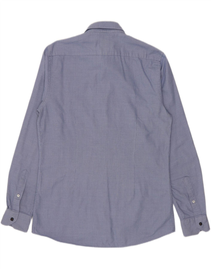 ZARA Herren-Slim-Fit-Hemd aus mittelblauer Baumwolle