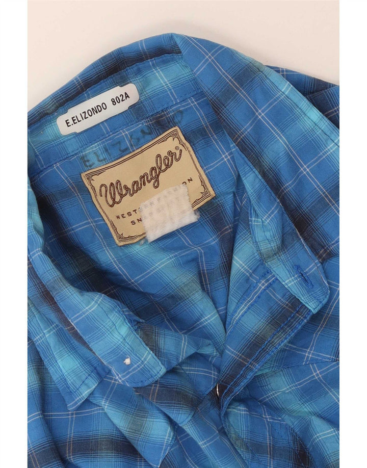 Wrangler Herren-Kurzarmhemd, groß, blau kariert