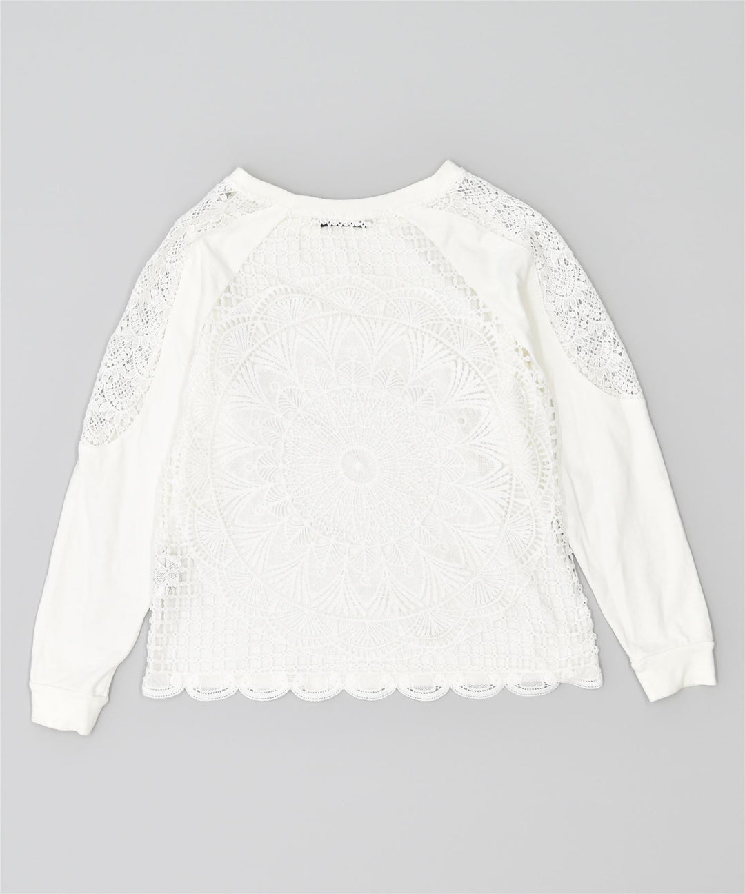 DESIGUAL Damen-Sweatshirt in Übergröße, Größe UK 14, Größe L, weiße Baumwolle