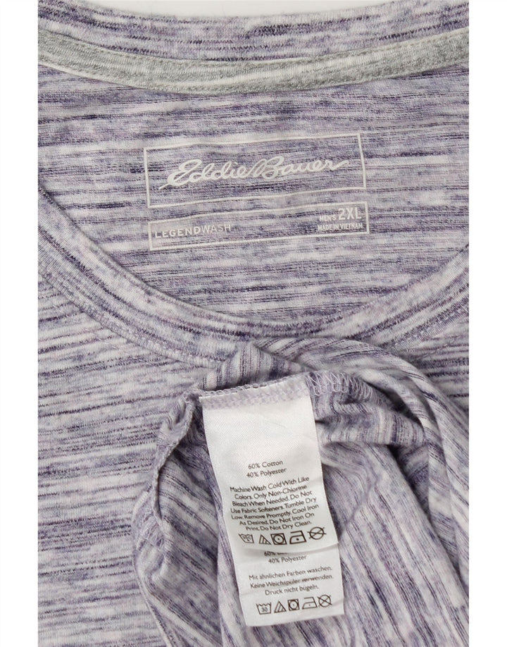 EDDIE BAUER Herren T-Shirt Top 2XL Lila gesprenkelte Baumwolle