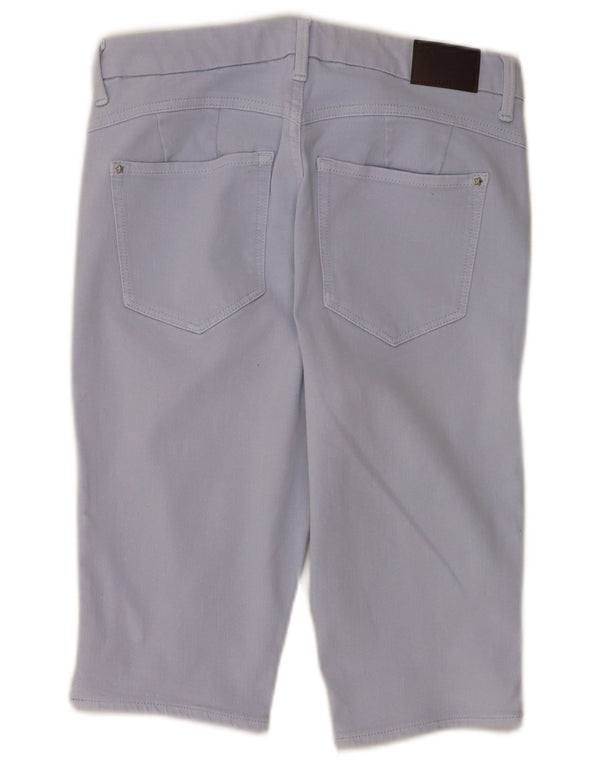 Marks & Spencer Damen Bermuda Casual Shorts UK 12 Medium W30 Blaue Baumwolle