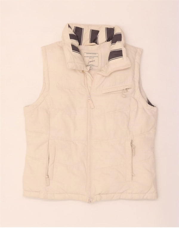 Joules Damen Wattierte Weste UK 14 Large Off White Baumwolle