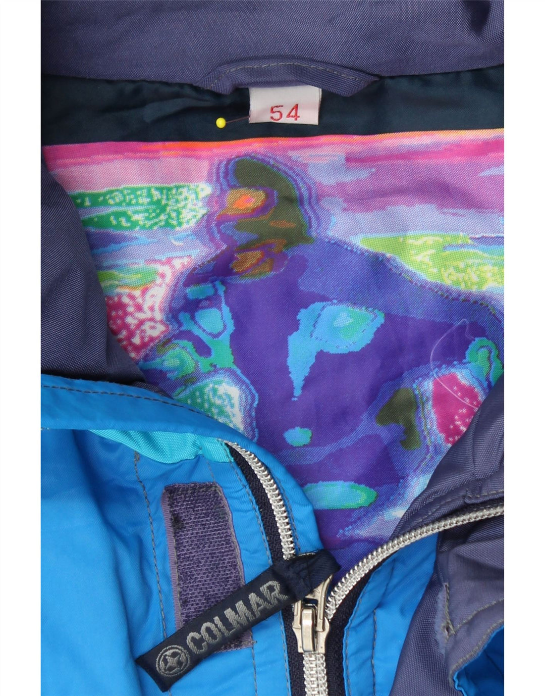 COLMAR Herren-Skijacke mit Grafik, IT 54 XL, blaues Colourblock-Polyamid