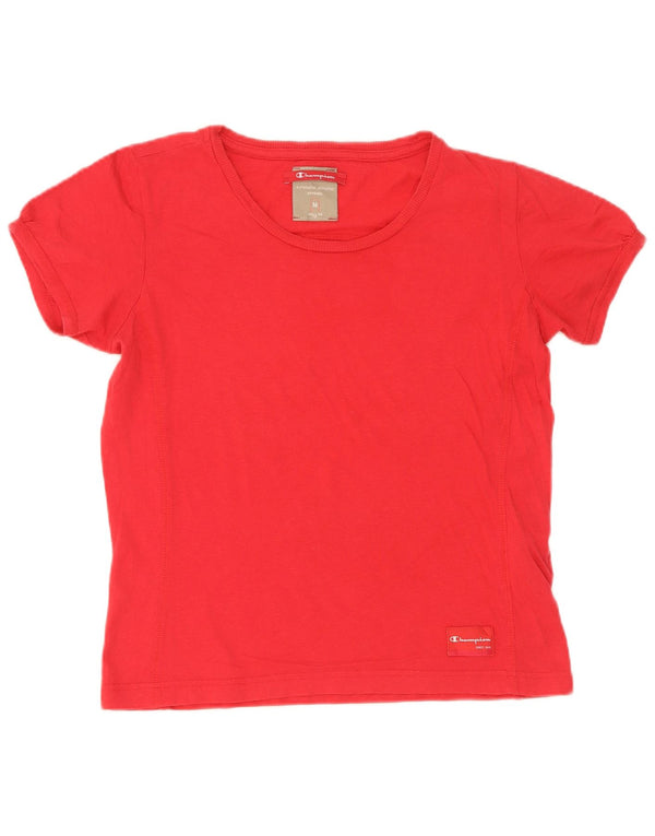Champion Damen Easy Fit T-Shirt Top UK 12 Mittelrote Baumwolle