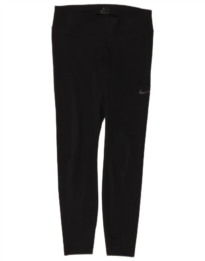 Nike Damen Dri Fit Leggings UK 14 Large Schwarz Polyester