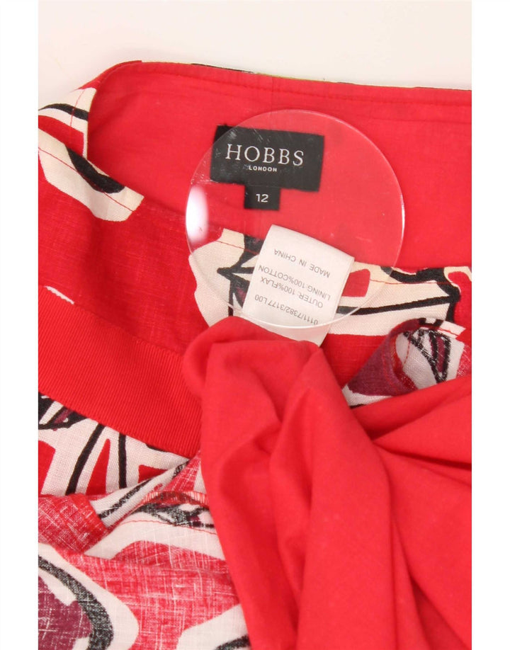 Hobbs Damen grafischer A-Linien-Rock UK 12 Medium W32 Roter Flachs