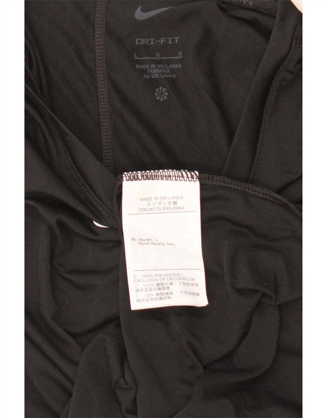 Nike Damen Dri Fit Top Langarm UK 16 Large Schwarz Polyester