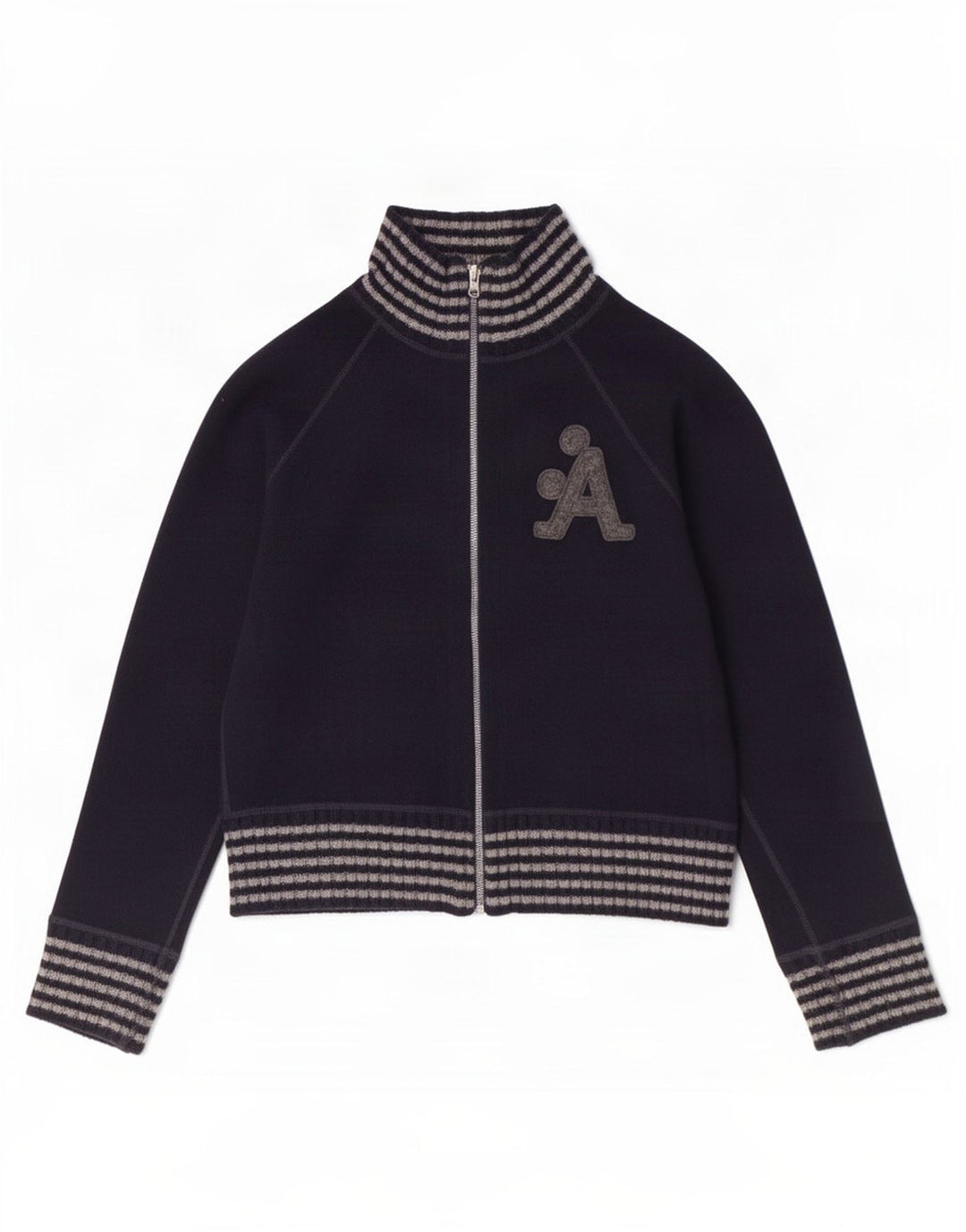 A-Style Damen-Trainingsanzugoberteil mit Grafik, Gr. 10, Marineblau, Wolle