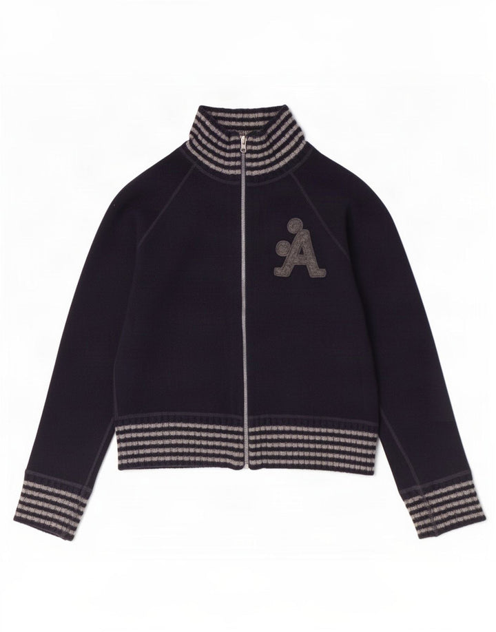 A-Style Damen-Trainingsanzugoberteil mit Grafik, Gr. 10, Marineblau, Wolle