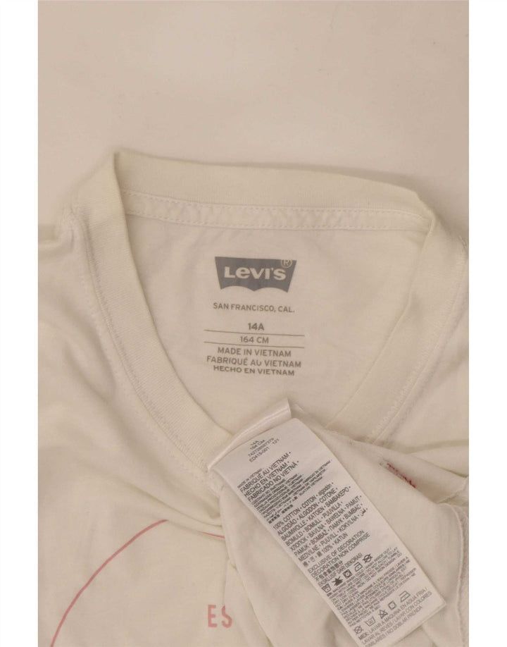 Levi's Jungen-T-Shirt mit Grafik, 13–14 Jahre, weiße Baumwolle