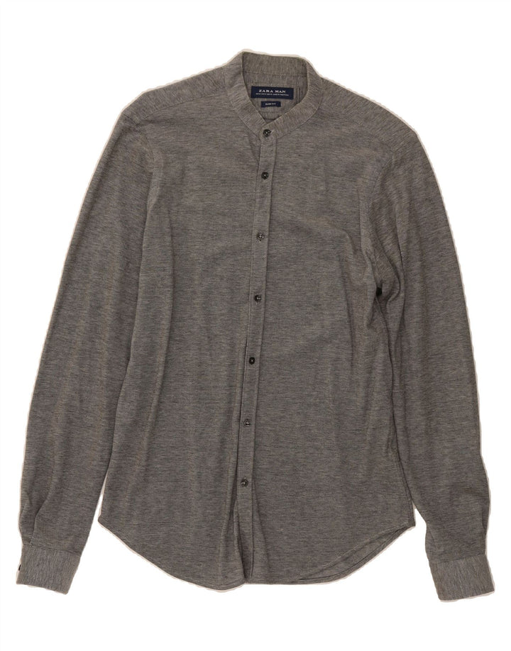 ZARA Mens Slim Fit Shirt Medium Grey Vintage Zara and Second-Hand Zara from Messina Hembry 