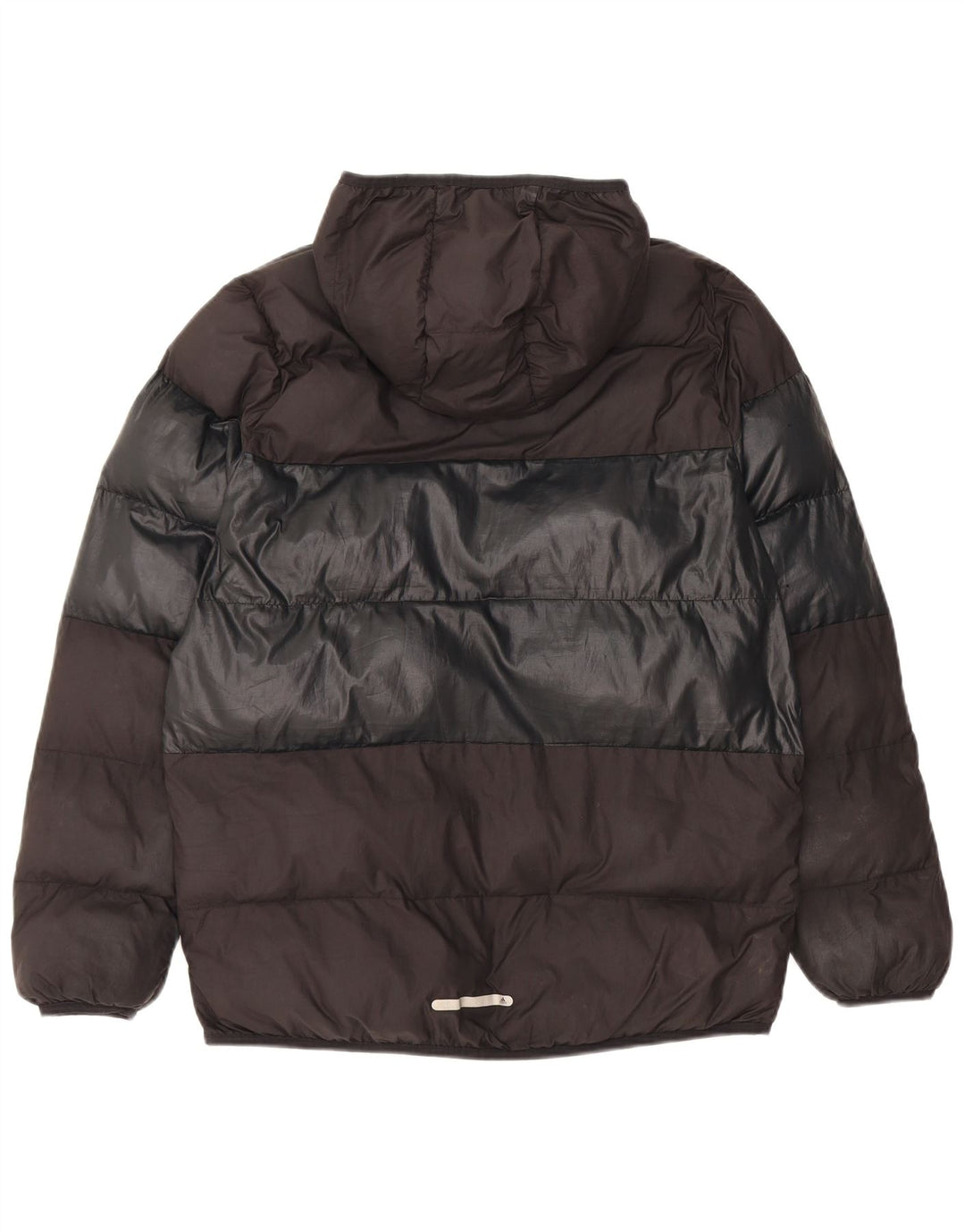 ADIDAS Wattierte Damenjacke mit Kapuze, UK 16, Größe L, Schwarz, Colourblock-Polyester