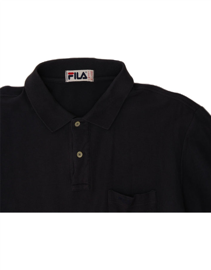 FILA Mens Polo Shirt Large Navy Blue Vintage Fila and Second-Hand Fila from Messina Hembry 
