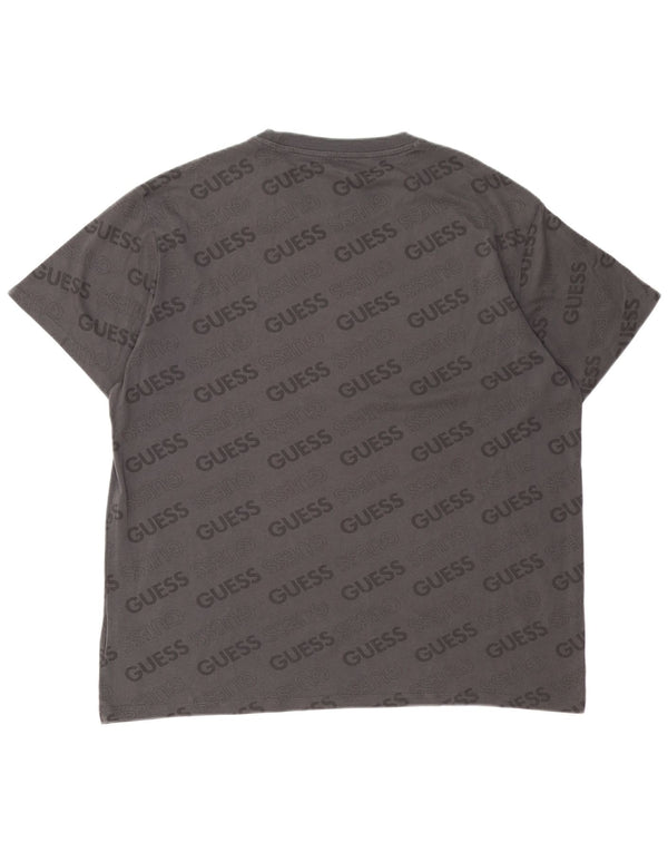 Guess Herren-T-Shirt mit Grafik, 2XL, graue Baumwolle