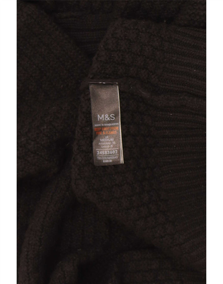 Marks & Spencer Damen Crop Open Cardigan Pullover UK 12 Medium Schwarz
