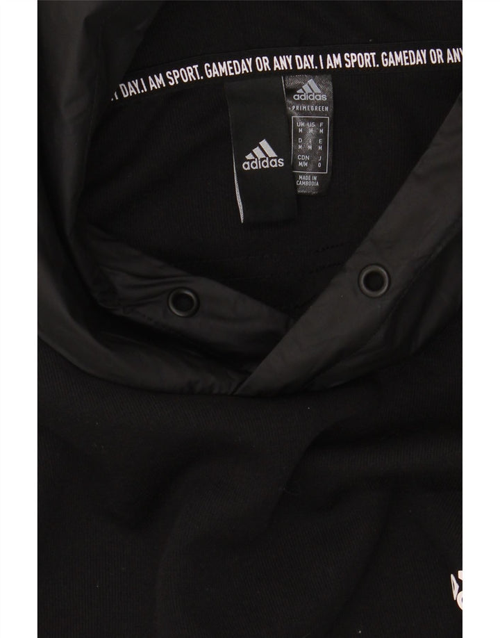 ADIDAS Mens Hoodie Jumper Medium Black Colourblock Polyester Vintage Adidas and Second-Hand Adidas from Messina Hembry 