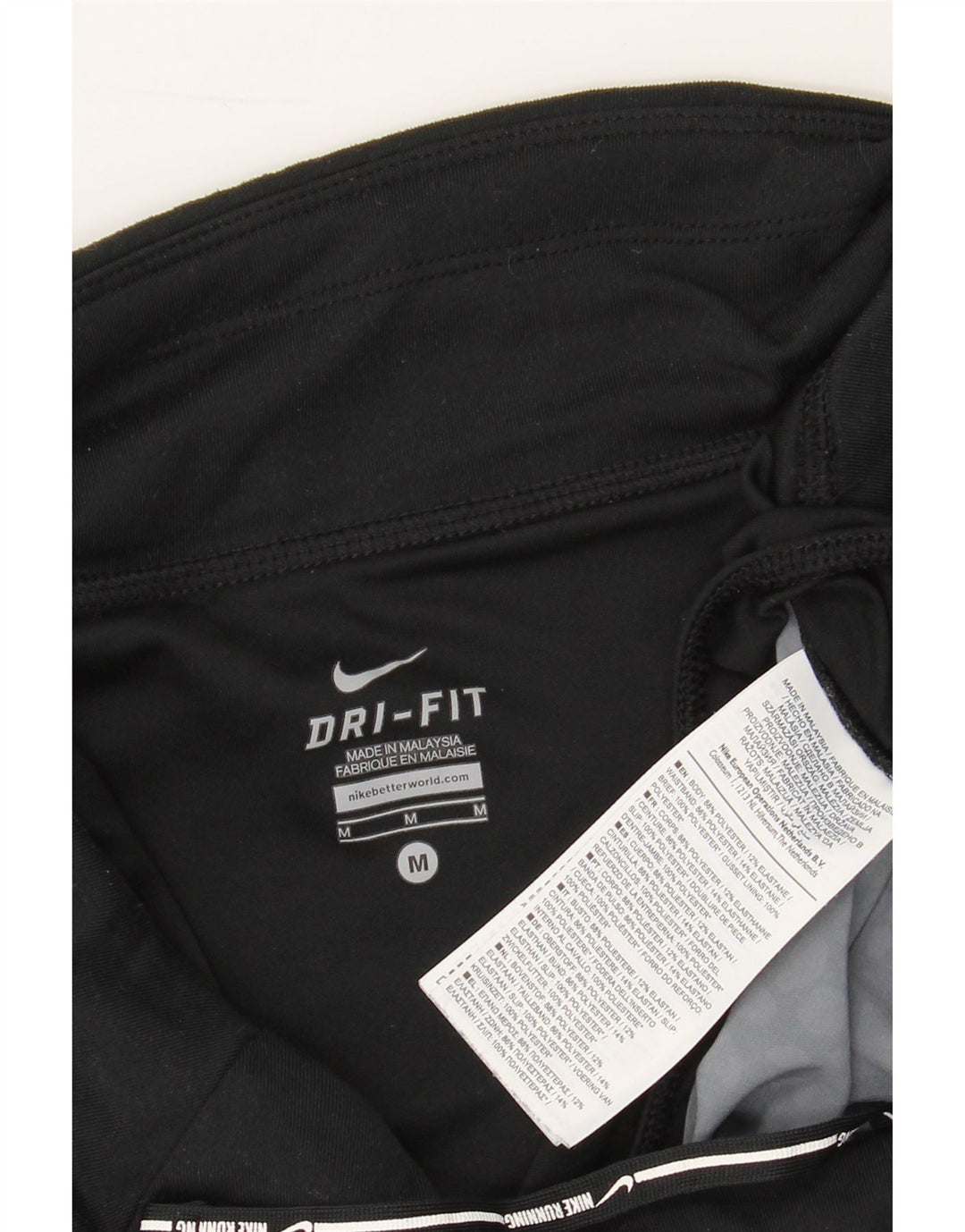 NIKE Womens Dri Fit Sport Shorts UK 14 Medium  Black Spotted Polyester Vintage Nike and Second-Hand Nike from Messina Hembry 