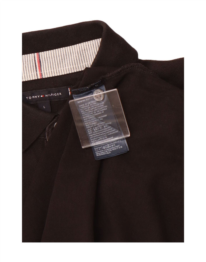 TOMMY HILFIGER Herren Poloshirt Große schwarze Baumwolle