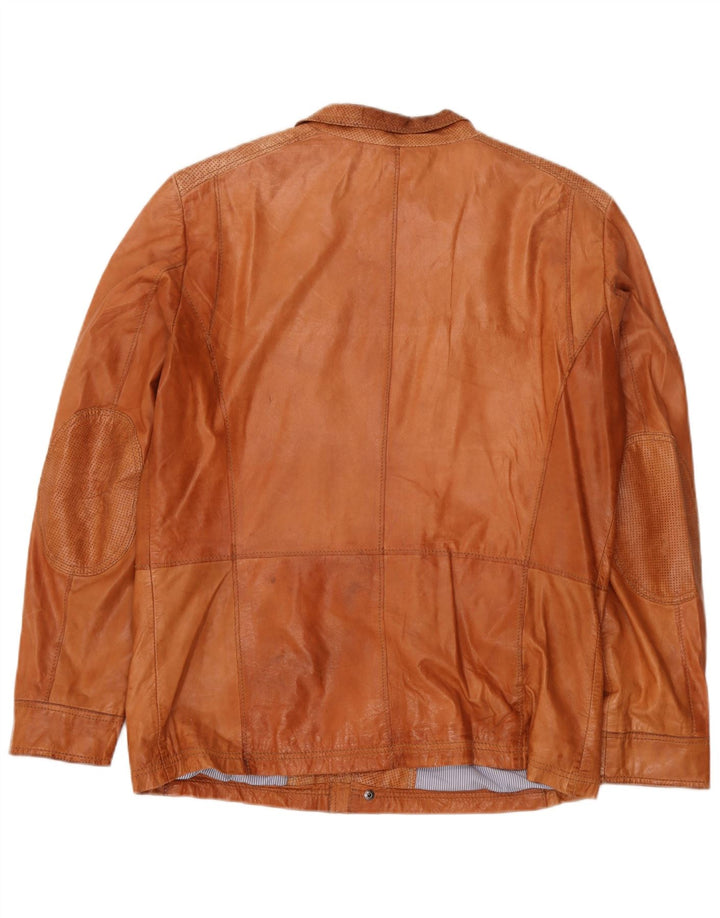 Milestone Herren Lederjacke EU 50 Large Braun