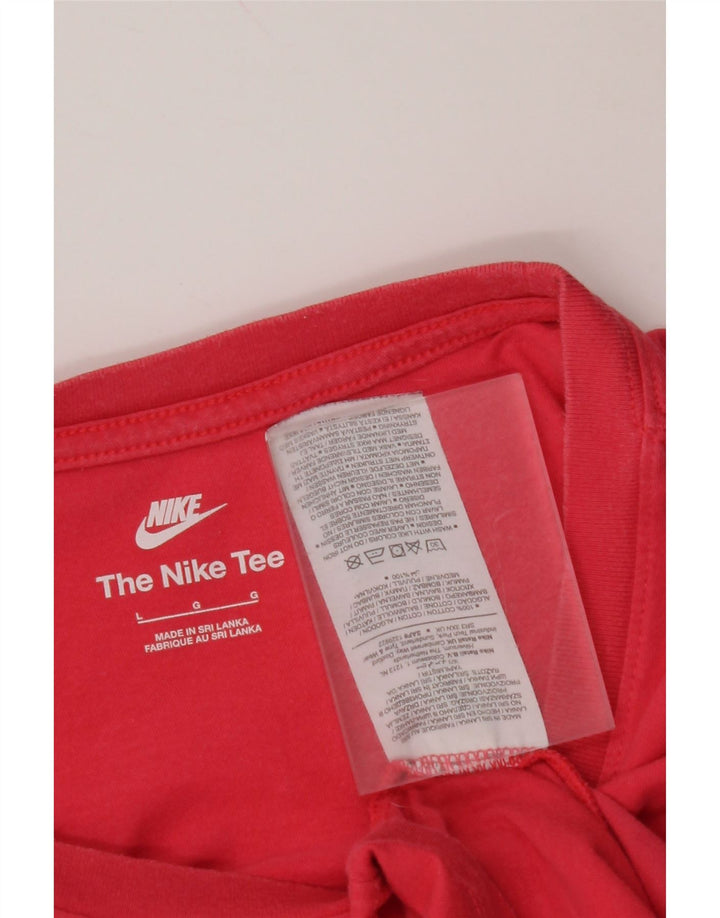 NIKE Herren-T-Shirt mit Grafik, Größe L, Rosa, Baumwolle