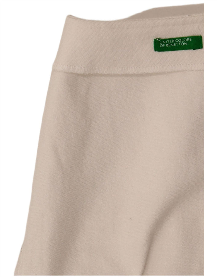 Benetton Damen Minirock W28 Mittelweiß
