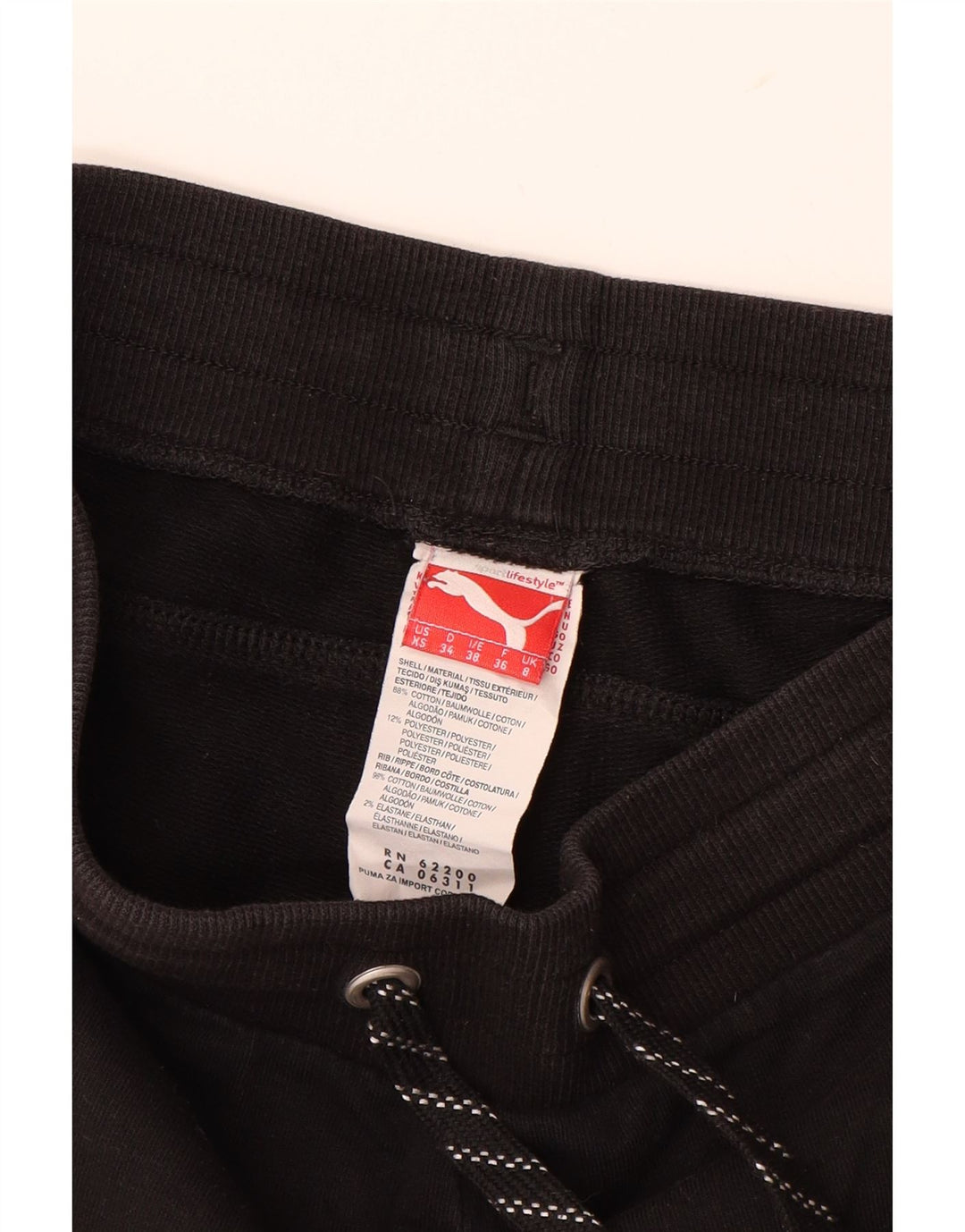 PUMA Womens Sport Shorts UK 8 Small Black Cotton