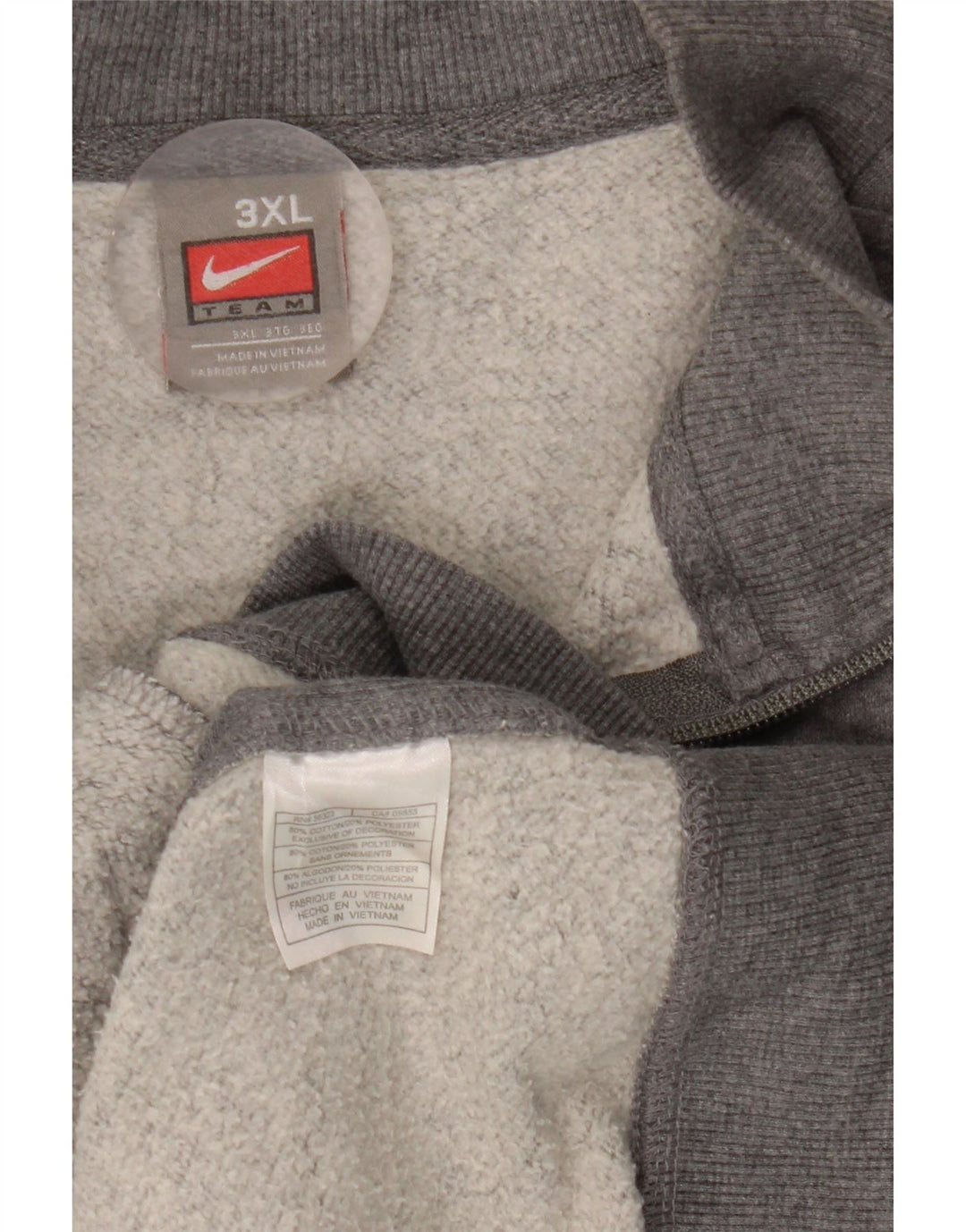 Nike Herren-Sweatshirt mit Reißverschluss, 3XL, graue Baumwolle