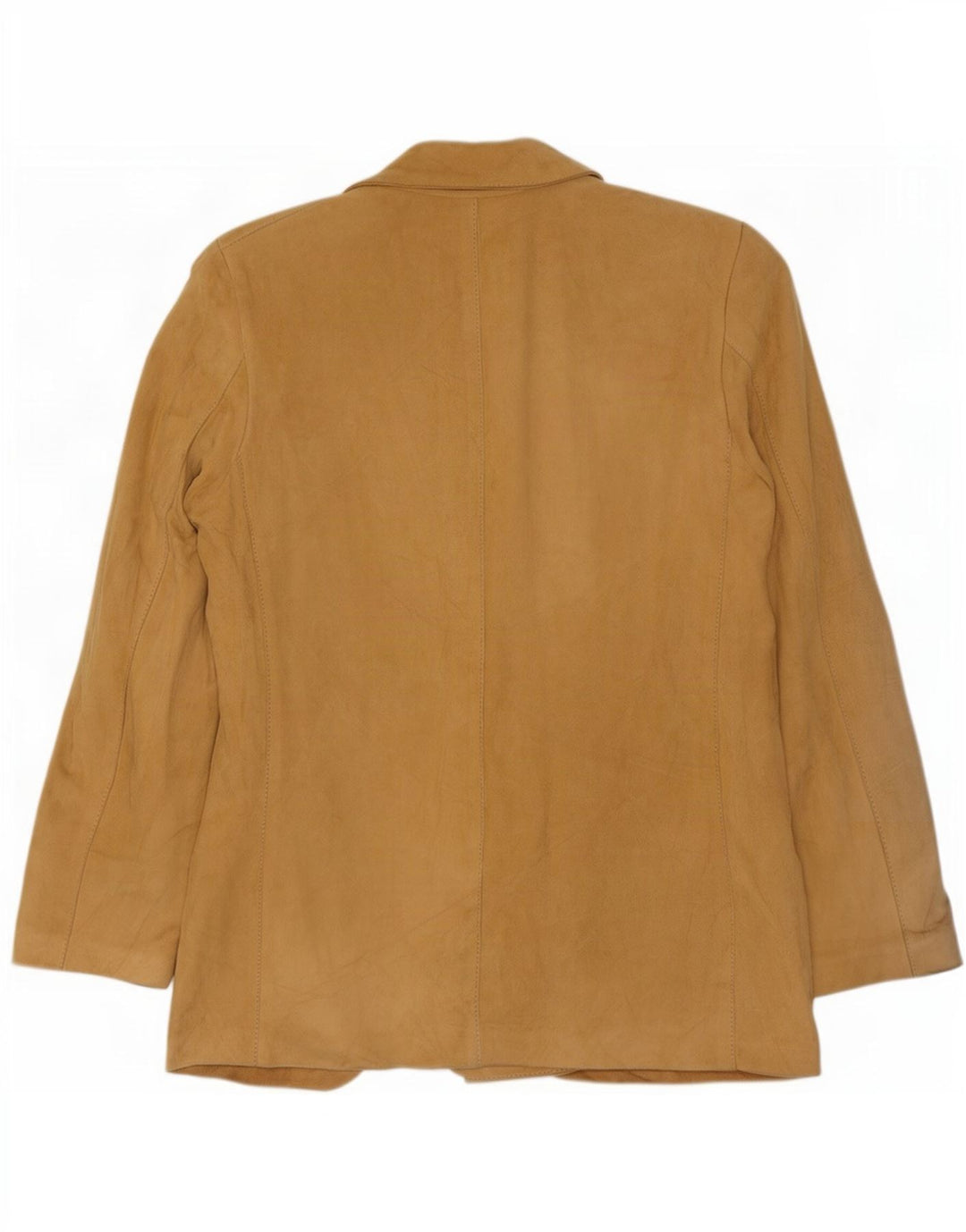 Vintage Damen Zweireihige Wildleder-Blazerjacke IT 44 Mittelbeige