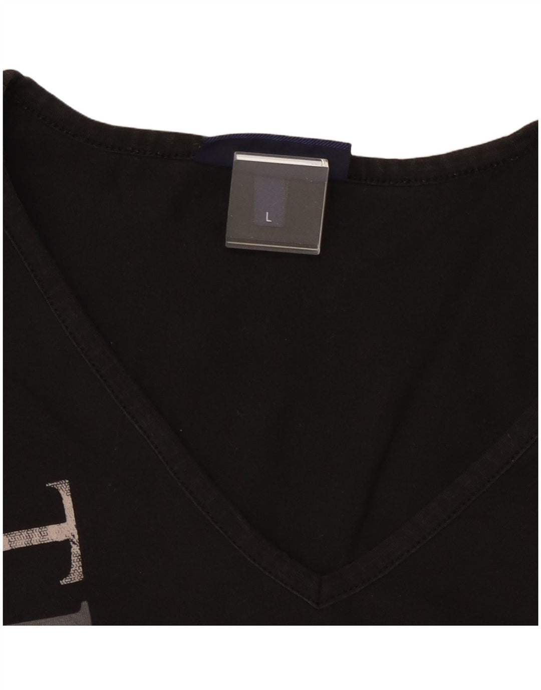 TRUSSARDI JEANS Damen Crop Graphic Top Langarm UK 14 Large Schwarz