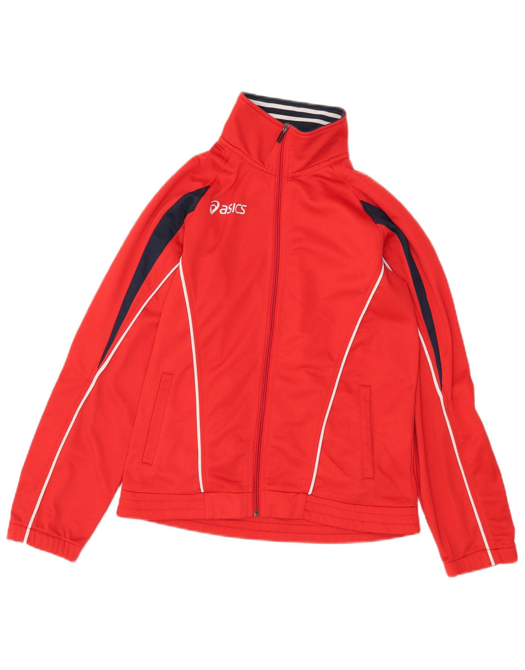 Asics Damen-Trainingsanzug-Top-Jacke, UK-Größe 8, klein, rot, Farbblock
