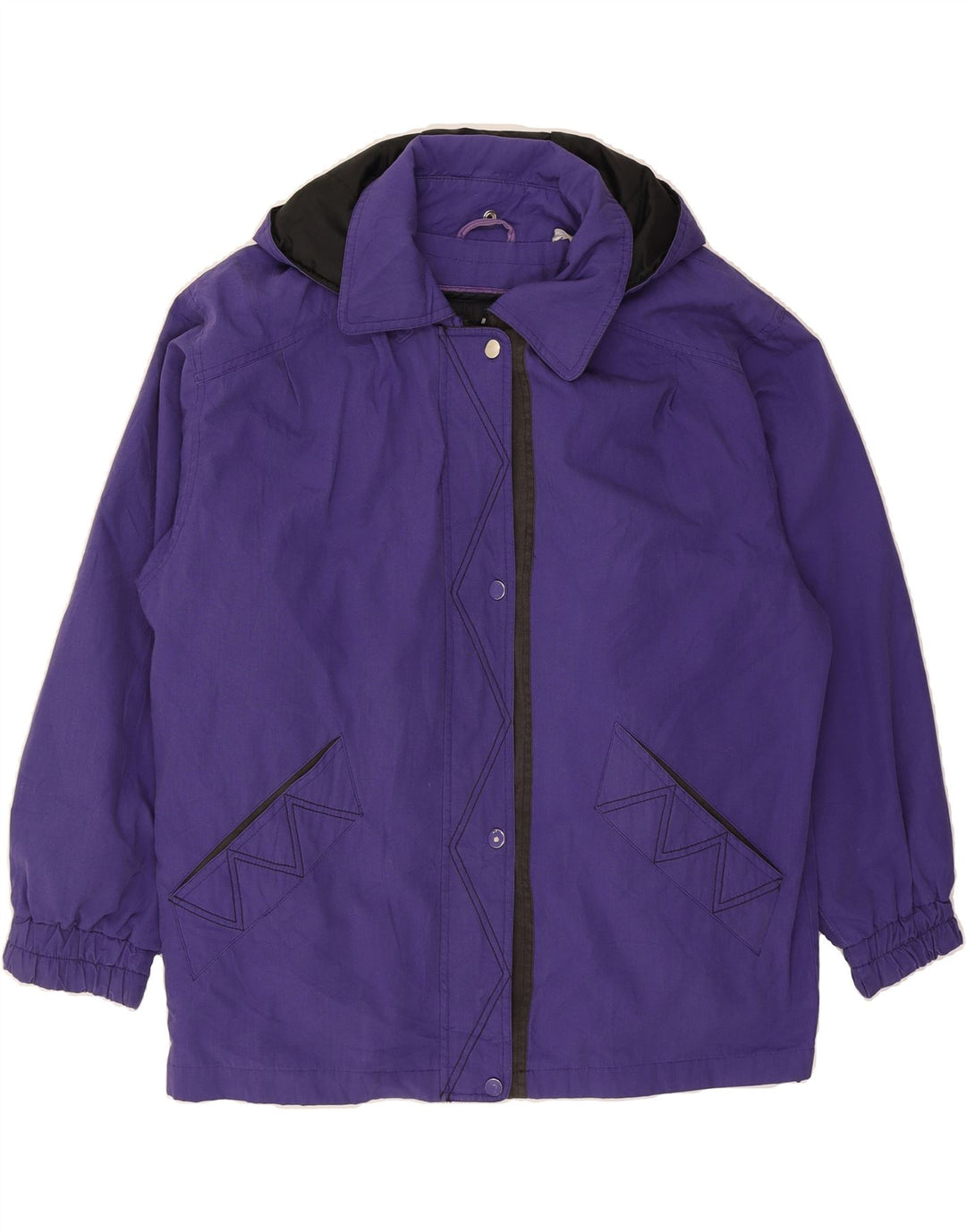 VINTAGE Womens Hooded Windbreaker Jacket UK 14 Medium Purple Vintage Vintage and Second-Hand Vintage from Messina Hembry 