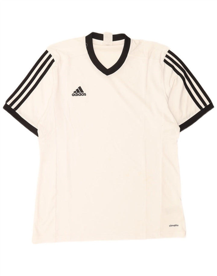 Adidas Herren Climalite T-Shirt Top Large Weiß Polyester