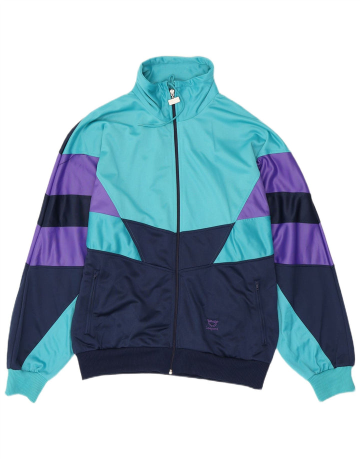 Leopard Herren-Trainingsanzugoberteil, UK-Größe 42/44, Größe L, Marineblau, Farbblock