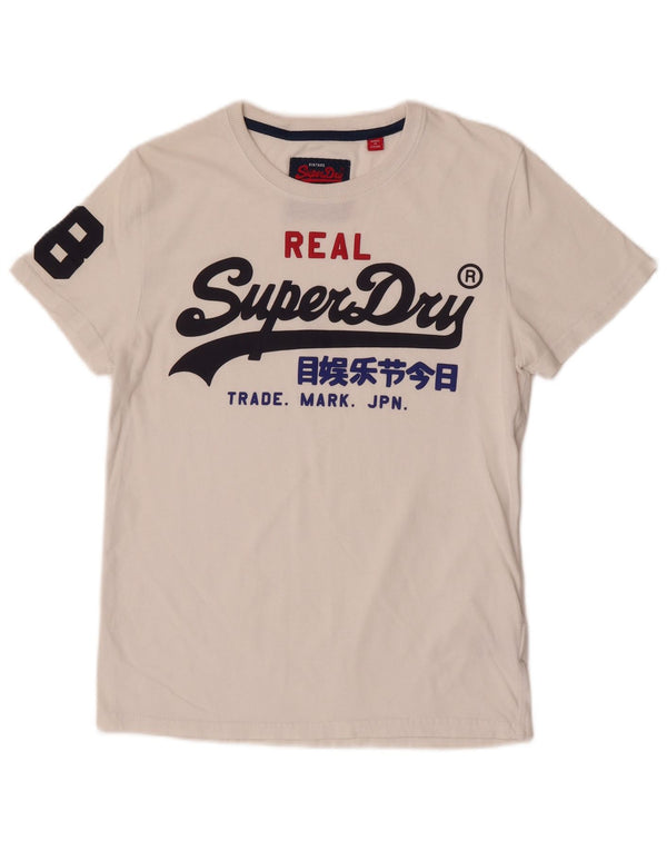 Superdry Herren-T-Shirt mit normaler Grafik, mittelweiße Baumwolle