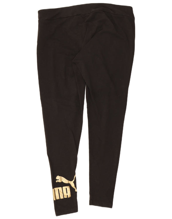 Puma Damen Graphic Leggings UK 18 XL Schwarz Baumwolle